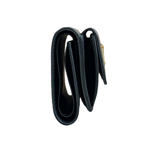 Prada Saffiano Lipstick Pattern Leather Trifold Wallet Black - Picture 3 of 6